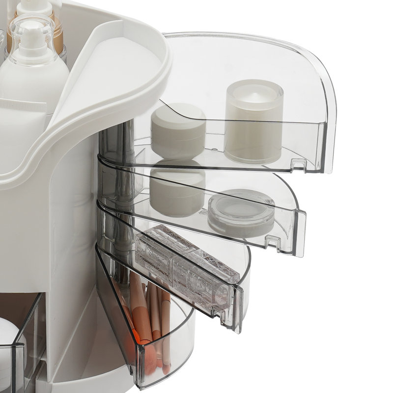 Organisateur de maquillage anti-poussière Rie, Blanc