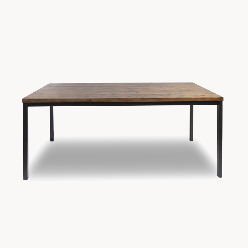 Vestavia Pine Solid Wood Top Metal Base Dining Table