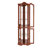 Walnut Corner Curio Cabinet with Lights, Adjustable Tempered Glass Shelves and Mirrored Back - Lighted Display Cabinet for Collectibles