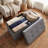 Ebern Designs Set of Two 30-Inch Ottomans, Gray