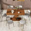 Ensemble de table de salle à manger 70,87 po Multifonctionnel, ensemble de salle à manger à piédestal extensible avec chaises-1615287704-1615287710