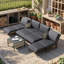 Canapé modulaire d'extérieur avec table basse et ensembles de conversation pour patio-196510027