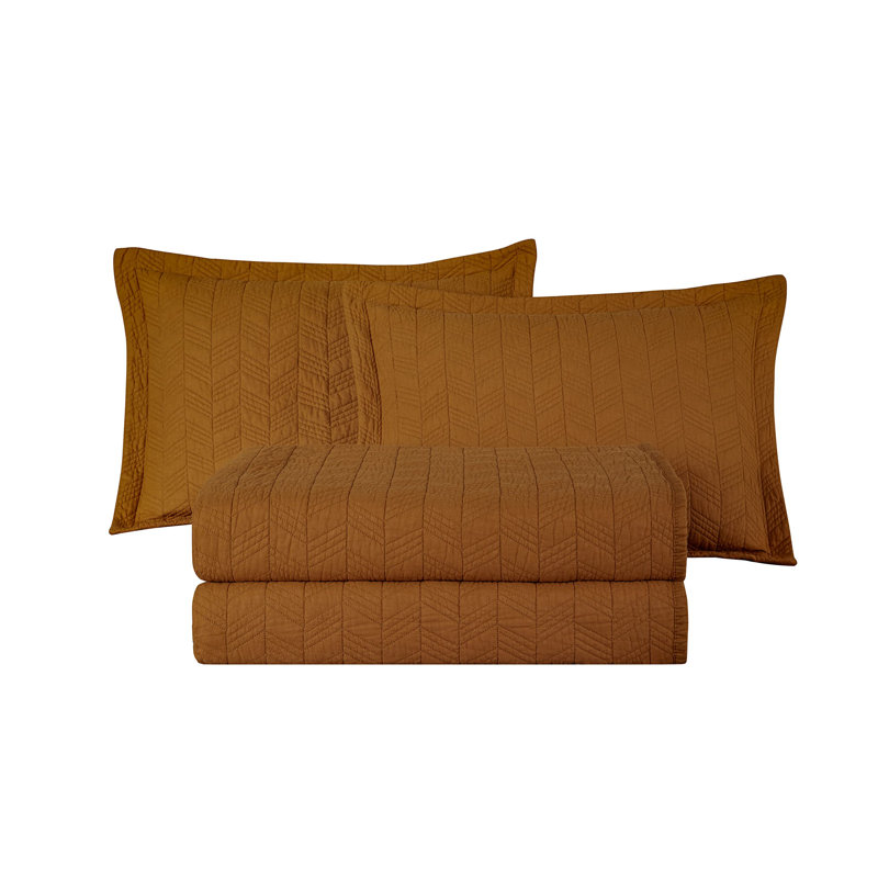 King Size Spice Cotton Reversible Quilt Set