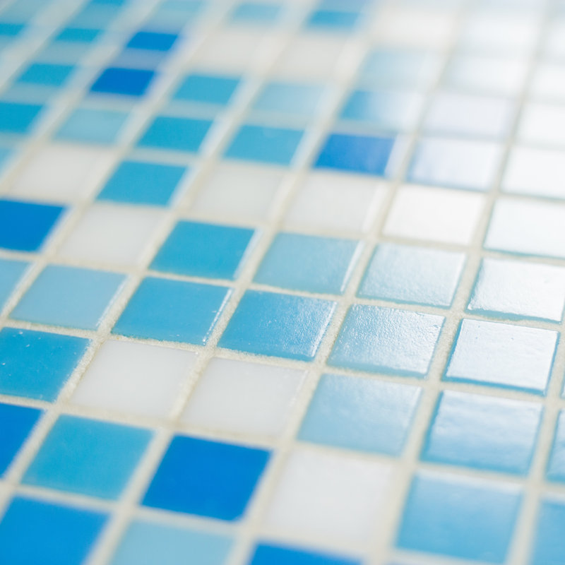 Swimming Pool 0.75" x 0.75" Glass Grid Mosaic Wall & Floor Tile