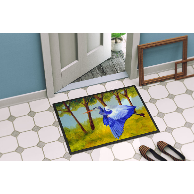 Non-Slip Doormat, 24" W x 36" L, Fyling Heron