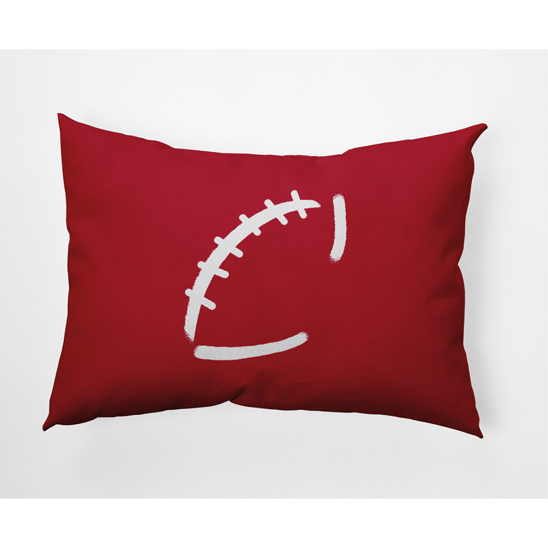 Housse et insert de coussin rectangulaire d'extérieur Football, Rouge