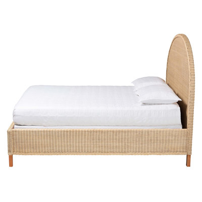 Bali & Pari Lanica Japandi Sun-Bleached Braided Rattan Queen Size Bed by Bayou Breeze