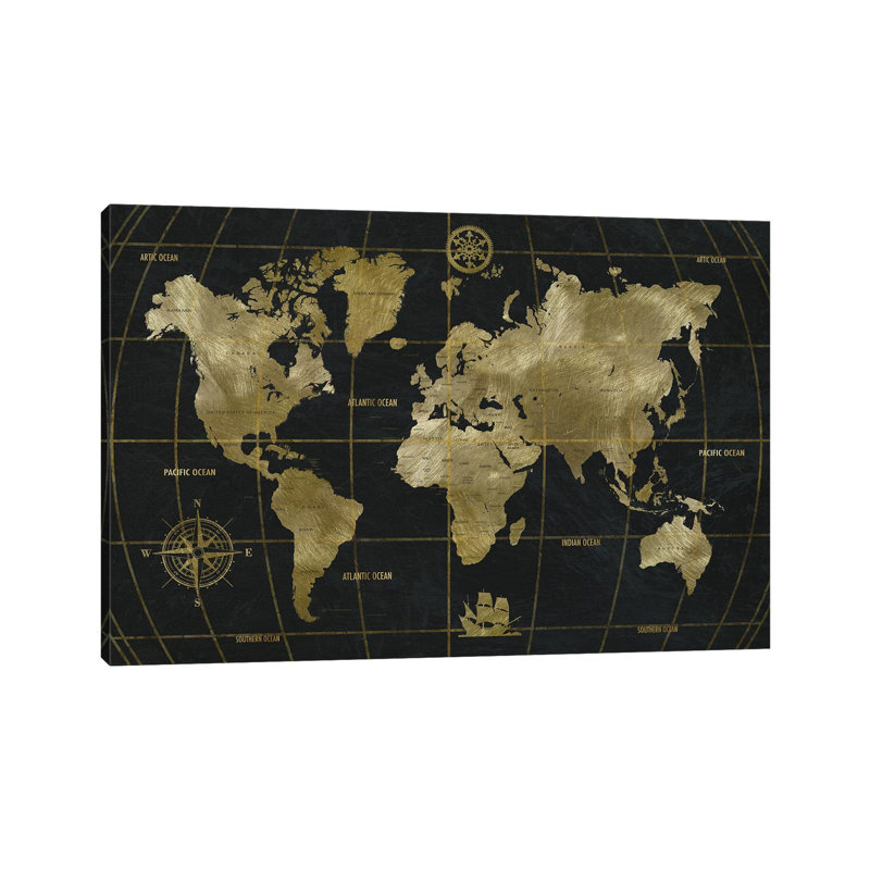 Golden World by Nan - Painting on Canvas, 101.6 cm H x 66.04 cm W x 1.91 cm D, Wrapped Canvas