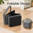 14.9" Fabric Folding Storage Ottoman with Reversible Tray Top and Wooden Legs-1160893017