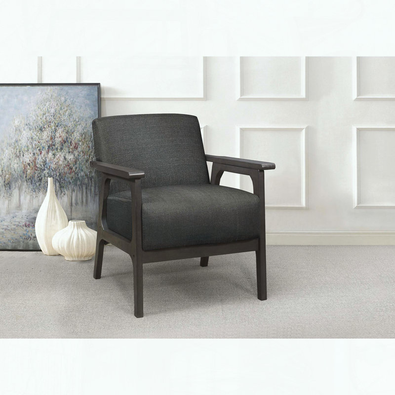 Chaise d'appoint profilée avec cadre gris antique, Gris foncé