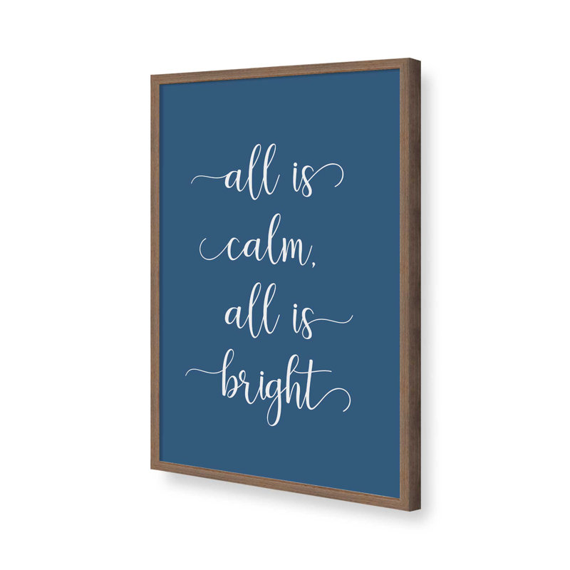 «All is Calm», reproduction d'art, Noyer, 8 po x 10 po