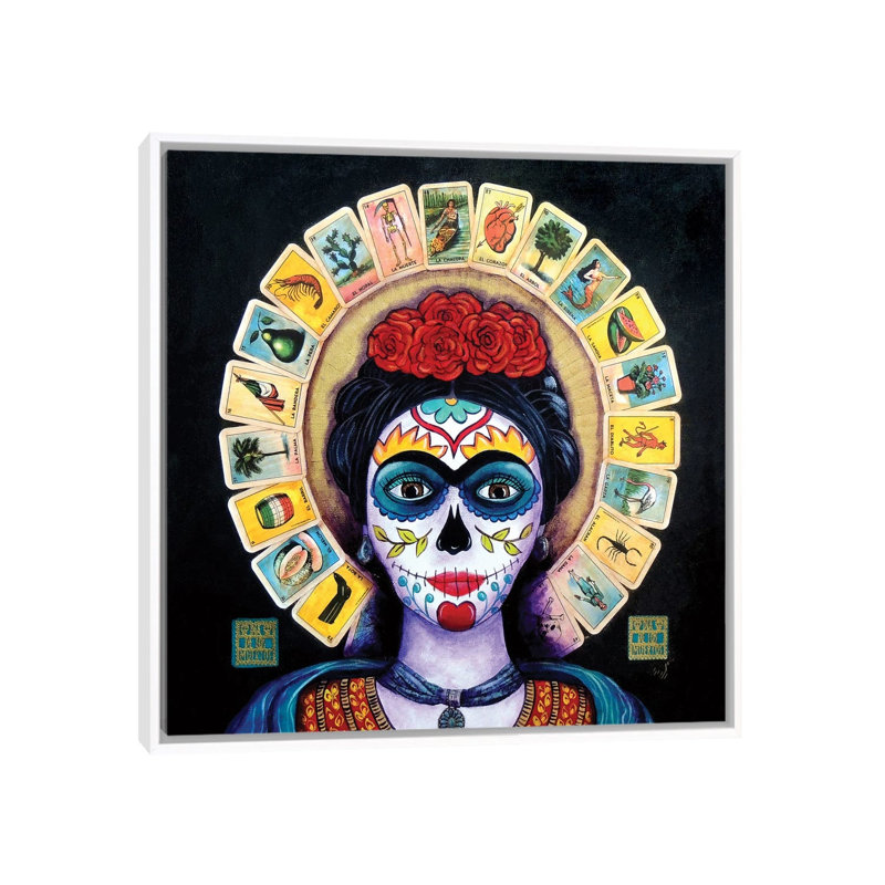 Frida Loteria, H 12 po x l 12 po x P 1,5 po, Cadre blanc