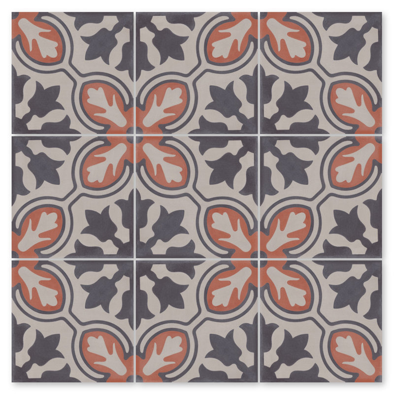 Carreau de mur et de sol à motif ciment 8 po x 8 po Lisbon