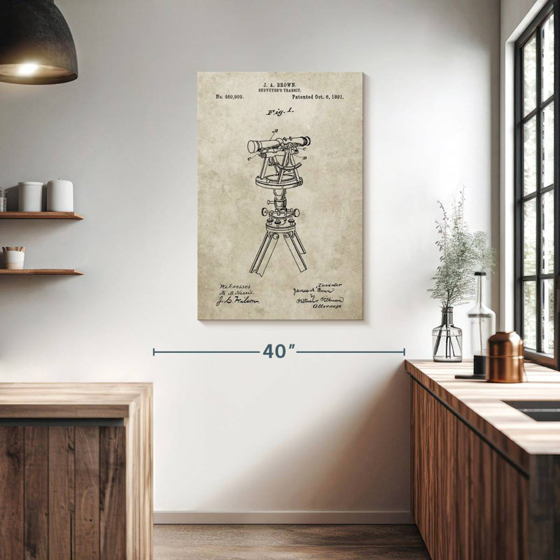 Sandstone Surveyor's Transit, 39" H x 26" W