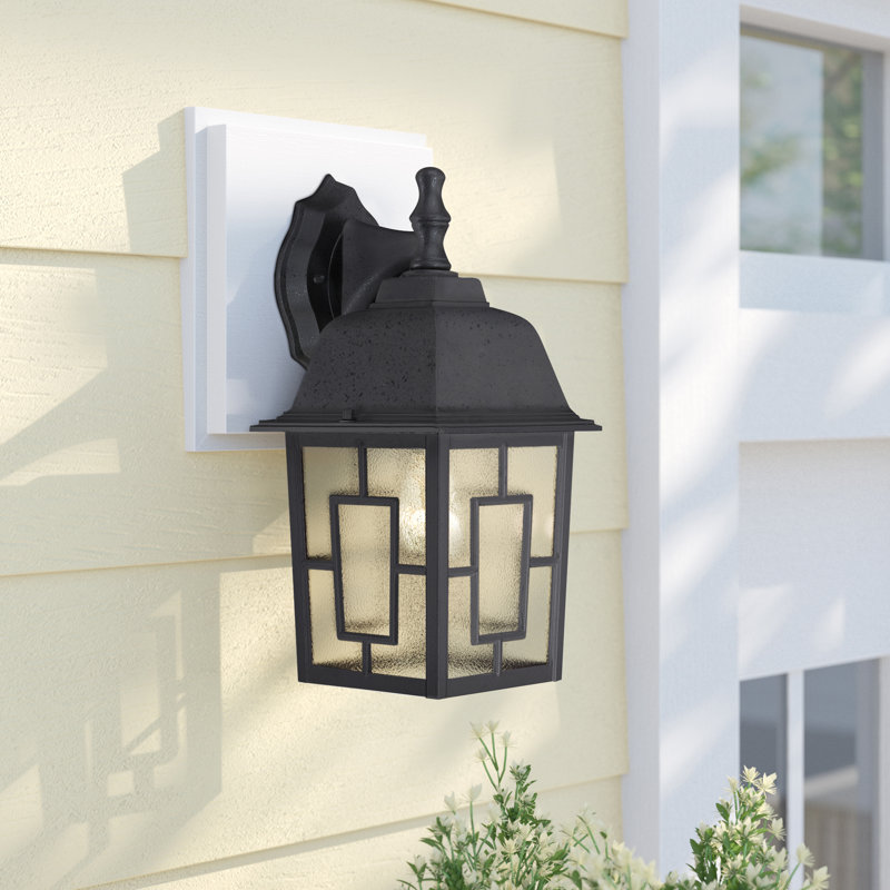 Enloe 1-Light Weather Resistant Outdoor Wall Lantern, Textured Black