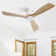 132CM Solid Wood 3-Blade Propeller Ceiling Fan with Remote Control