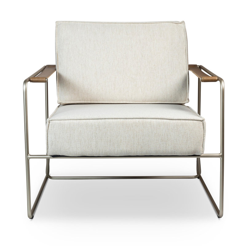Modern Brazilian Armchair, Medley Ivory Performance Basketweave