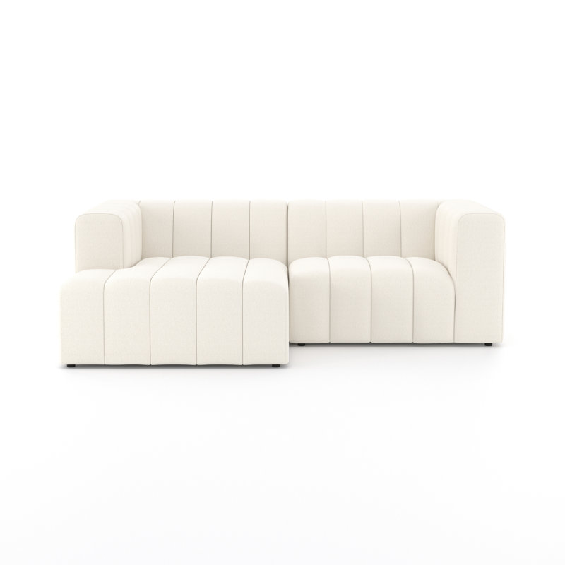 Canapé et méridienne de 88 po de largeur Bowry, Orienté à gauche (vu de face), Mélange de polyester Fayette Cloud