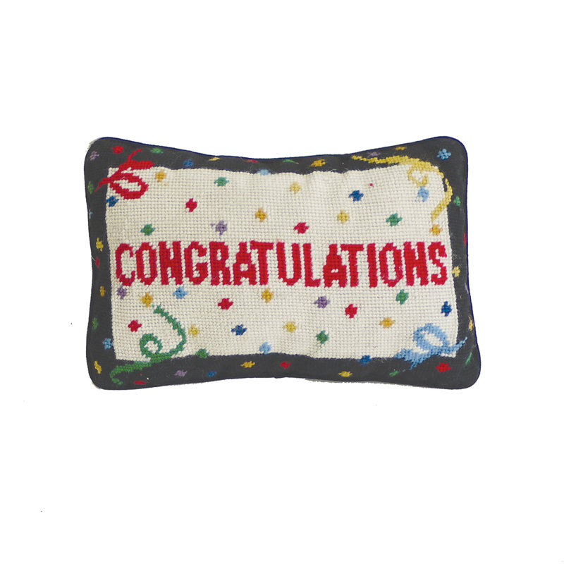 Congratulations Needlepoint Throw Pillow