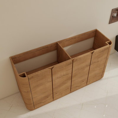 Bases de meuble-lavabo doubles autoportantes 60 "avec tablettes réglables 60"