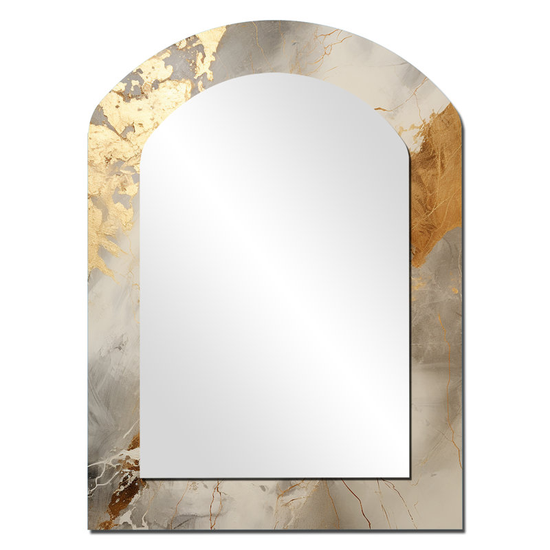 Miroir mural beige et doré Lightning III, 34 po x 25 po