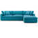 Commix Down Filled Overstuffed 4 Piece Sectional Sofa Set in Azure