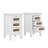 Wooden Nightstands Set Of 2 With Rattan-Woven Surfaces And Three Drawers