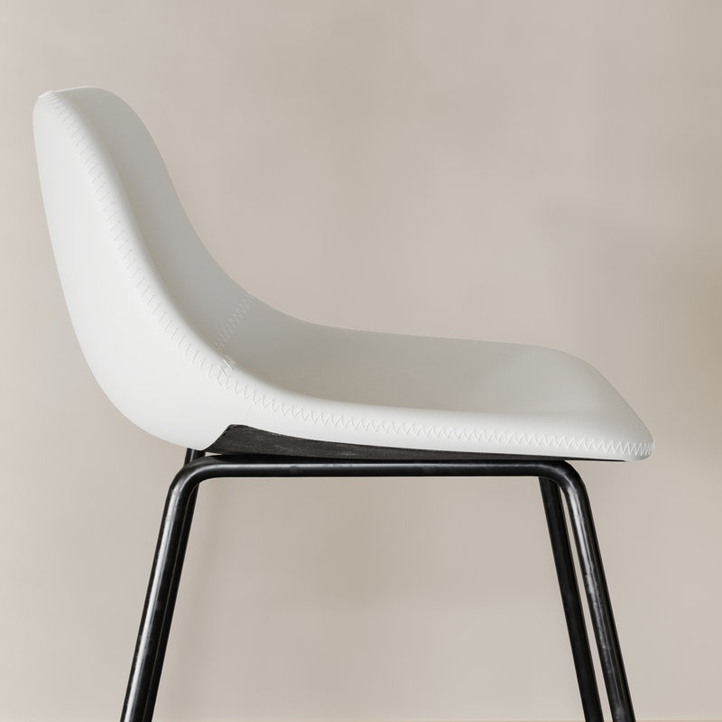 Tabouret de bar et de comptoir Hambrook, Tabouret de comptoir (siège d'une hauteur de 26 p, Blanc, 4