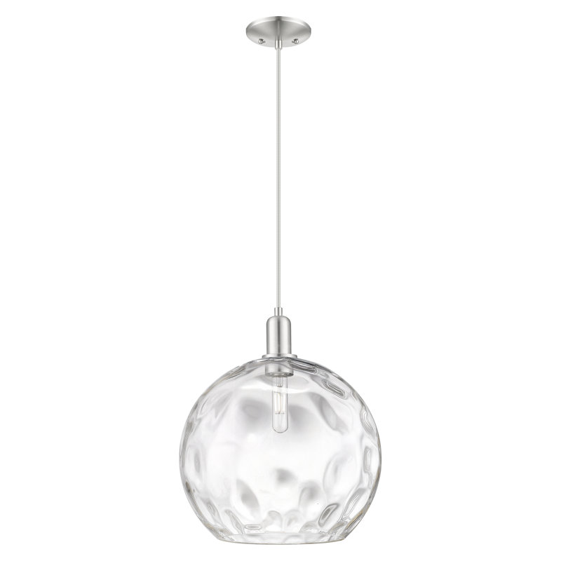 Mini-luminaire suspendu 1 lumière Arcadia, H 12,13 po x l 13 po x P 13 po, Nickel satiné brossé