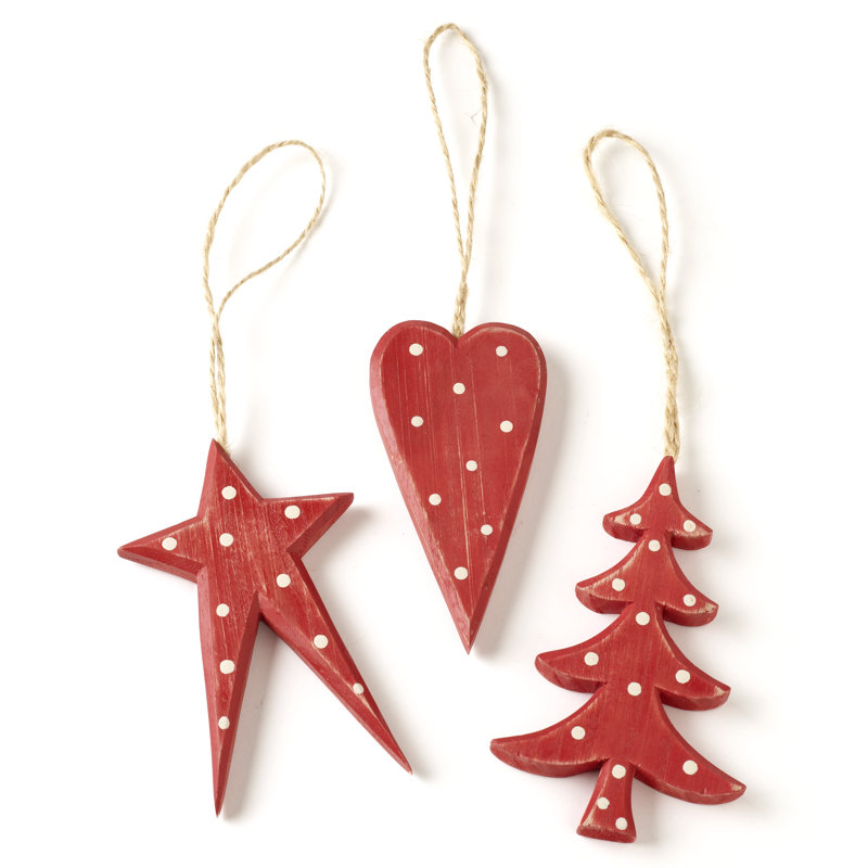 11cm Wood Astrology & Stars Holiday Shaped Ornament