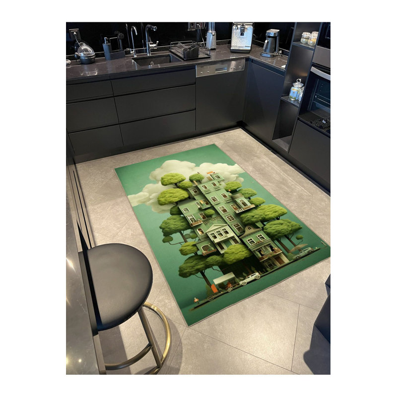 Tapis tissé Green Green, Sous-tapis rectangulaire 4 pi 7 po x 6 pi 7 po inc