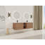 Meuble-lavabo mural avec lavabo en céramique et tablettes de rangement et 1 porte, emballage KD, contreplaqué-823113625