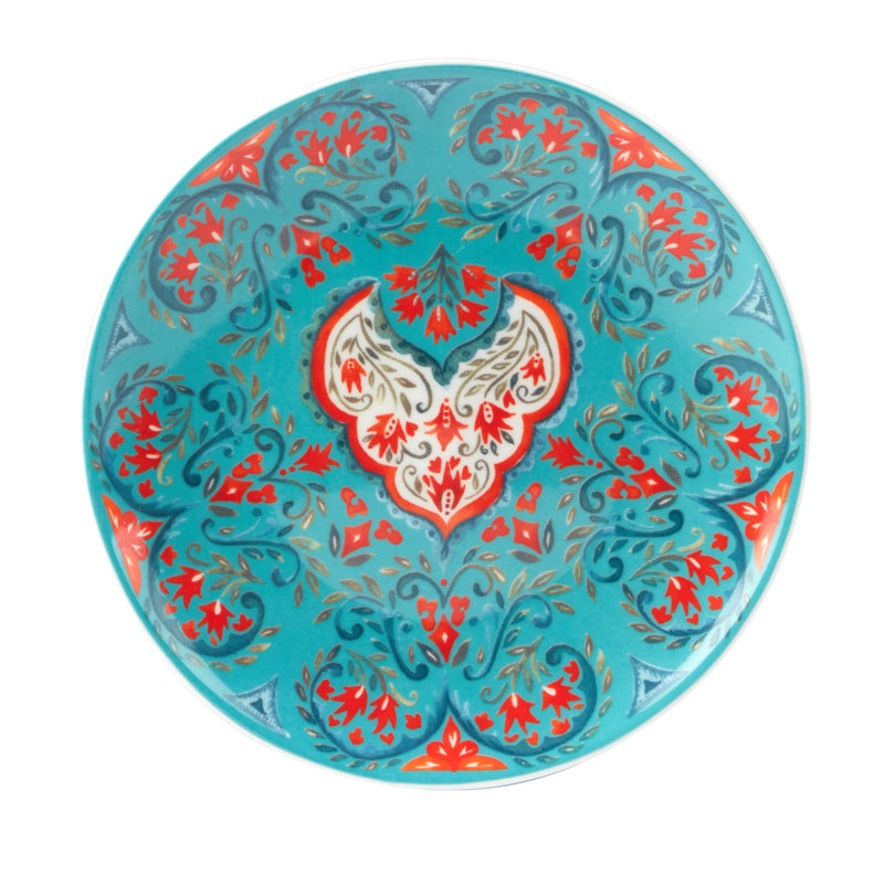 Francesca Assorted Colorful Porcelain Canape Plates Set of 6