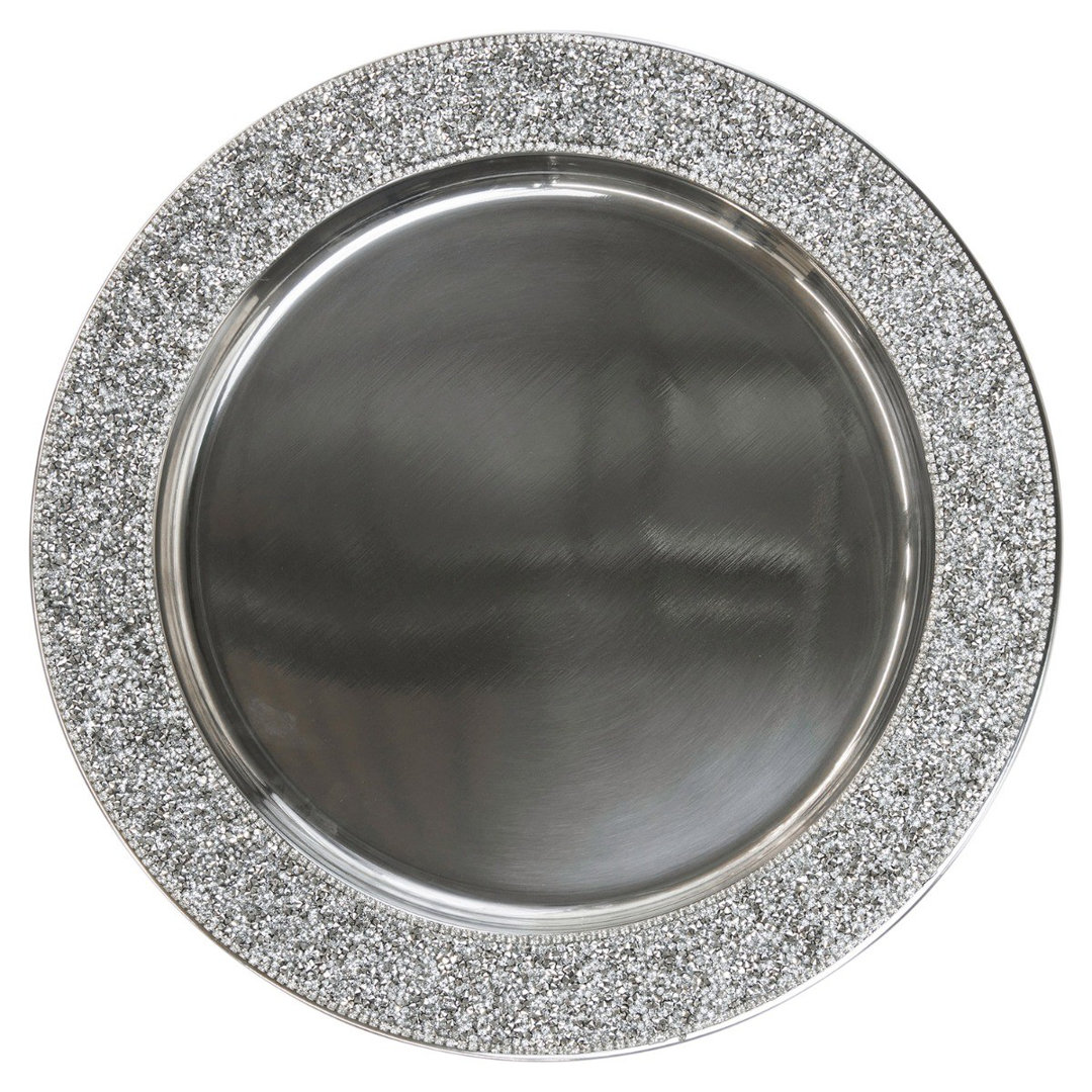 Sparkles Home Luminous Rhinestone 13 Inch Charger Plate | Acrylic Stainless Steel Round Table Decor Sparkles Home 