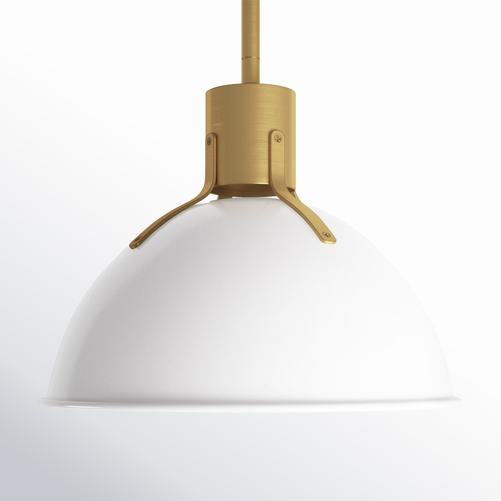 Clendon 1 - Light Single Dome Pendant, Polished White, 17" H x 20" W x 20" D, Polished White