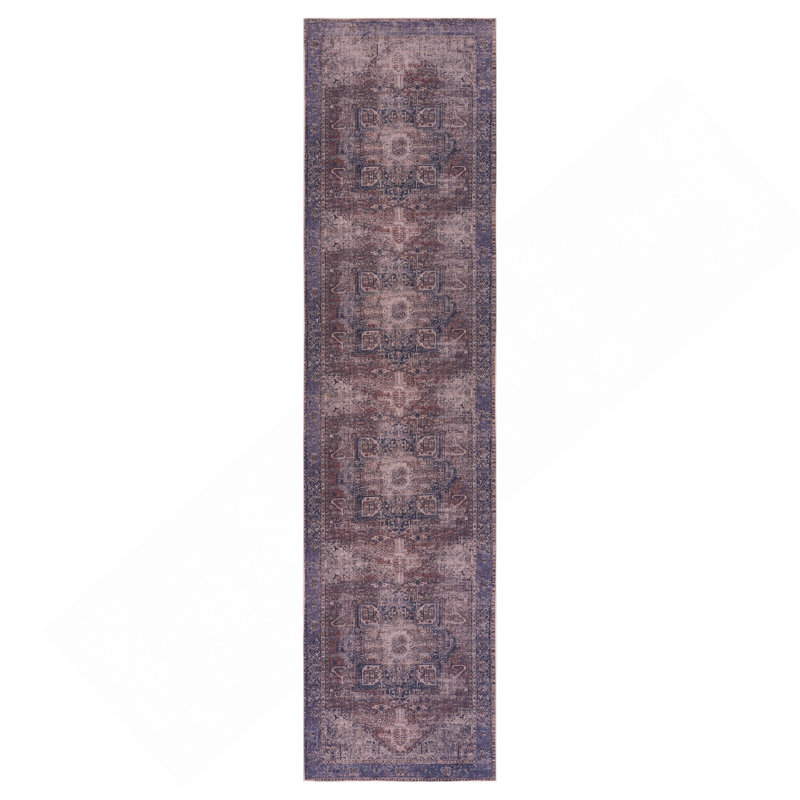 Burgundy Washable Rug 2'6'' X 10' Runner Rug (Burgundy, 2'6'' X 10'), Runner 2'6" x 10'