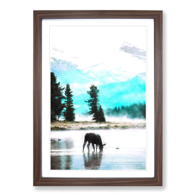 Donkey - Picture Frame Painting, Walnut Framed, 65cm H x 48cm W x 2cm D