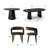 Modern 47"-83" Extendable Dining Table Set With Upholstered Velvet Dining Arm Chairs-487225566-487225567