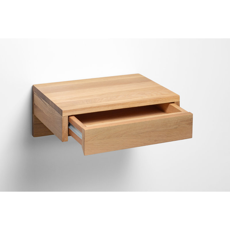 Callison 1 - Table de chevet avec tiroir en chêne massif à finition naturelle | Table de chevet pour chambre à coucher