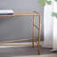 Console 56,5 x 14 x 30 po or antique, plateau en miroir