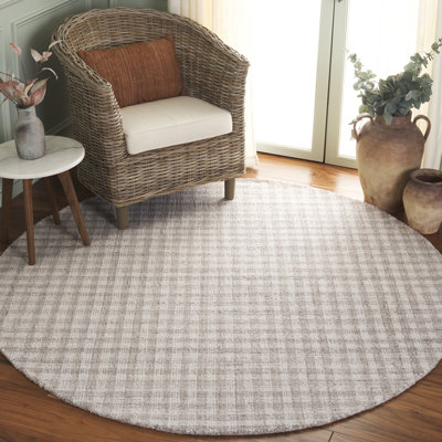 Tapis en laine / coton touffeté à la main ébène beige / ivoire