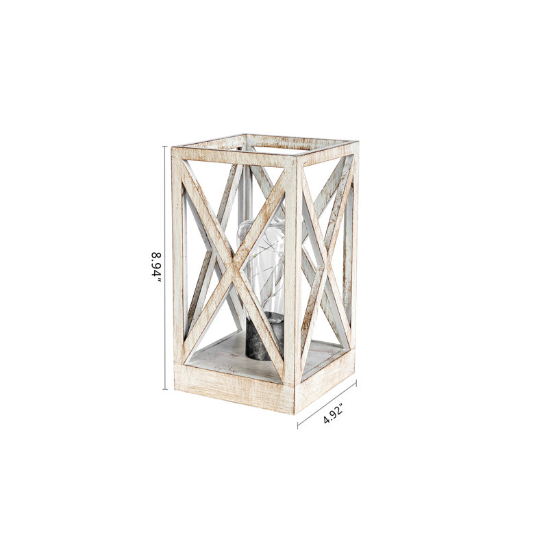 Savanah Wood Table Lamp, White