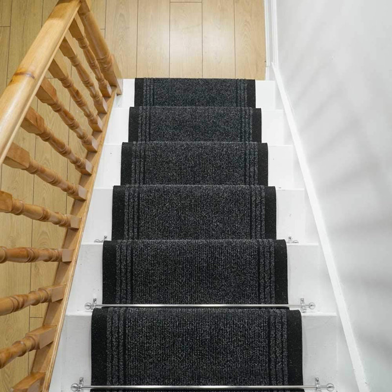Stair Runner Abby Solid Colour Flatweave Area Rug, Runner 80 x 810cm