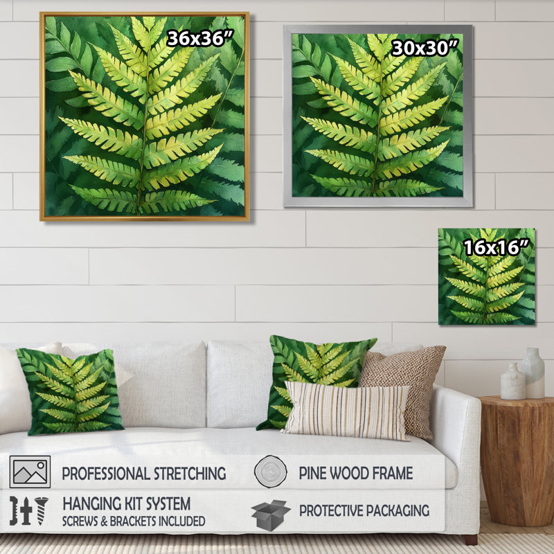 «Dorree Fern Collage Of The Forest I - Fougères», art mural, Impression encadrée flottante, Noir, noir, noir, noir