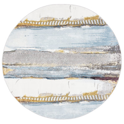 Papillon Abstract Brown/Blue Area Rug