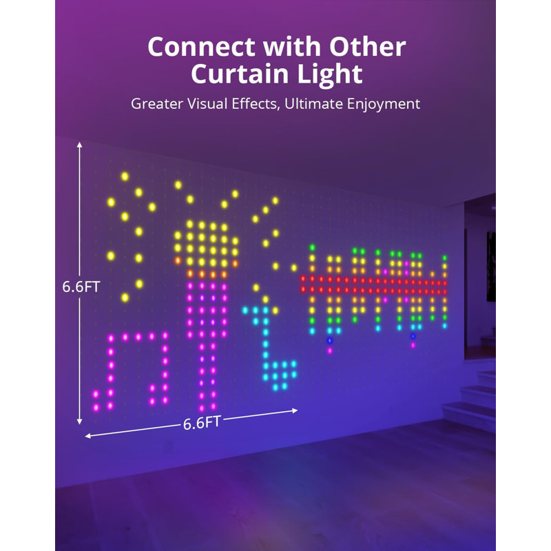 Jordin Outdoor 400 - Bulb 80'' Plug-in LED Curtain String Light