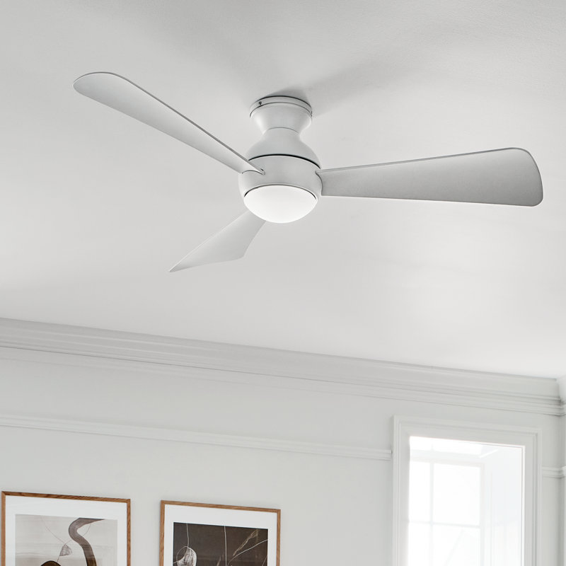 Ventilateur de plafond encastré à DEL à 3 pales avec ensemble d'éclairage inclus Sola, Nickel brossé, 54 po