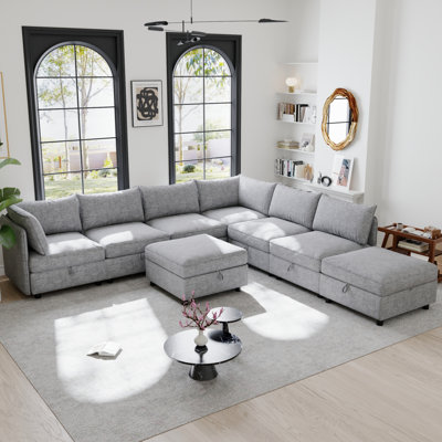 Canapé modulaire modulaire, siège convertible avec rangement, canapé-lit modulaire, combinaisons modulaires flexibles en tissu pour le salon