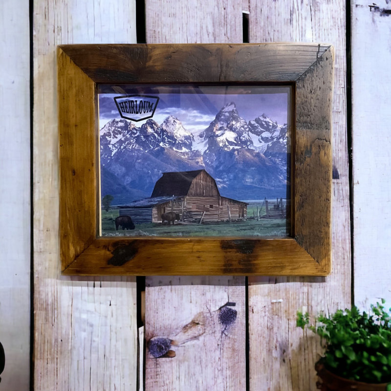 Cadre photo en bois récupéré, 10 po x 8 po, Blanc délavé