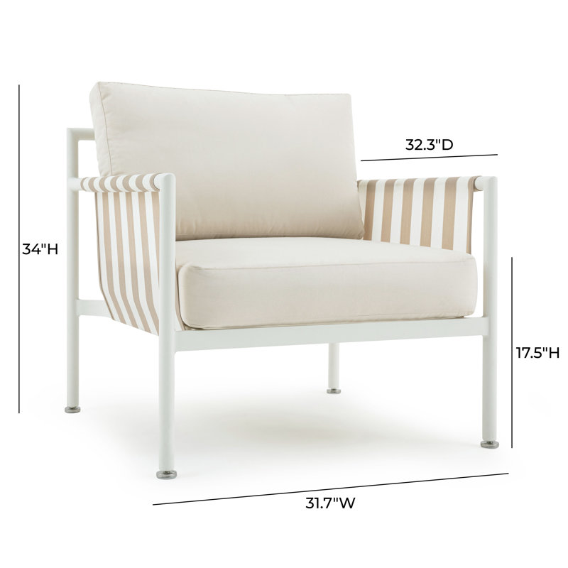 Fauteuil d'extérieur crème Larsen